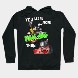 wise cat falling fail Hoodie